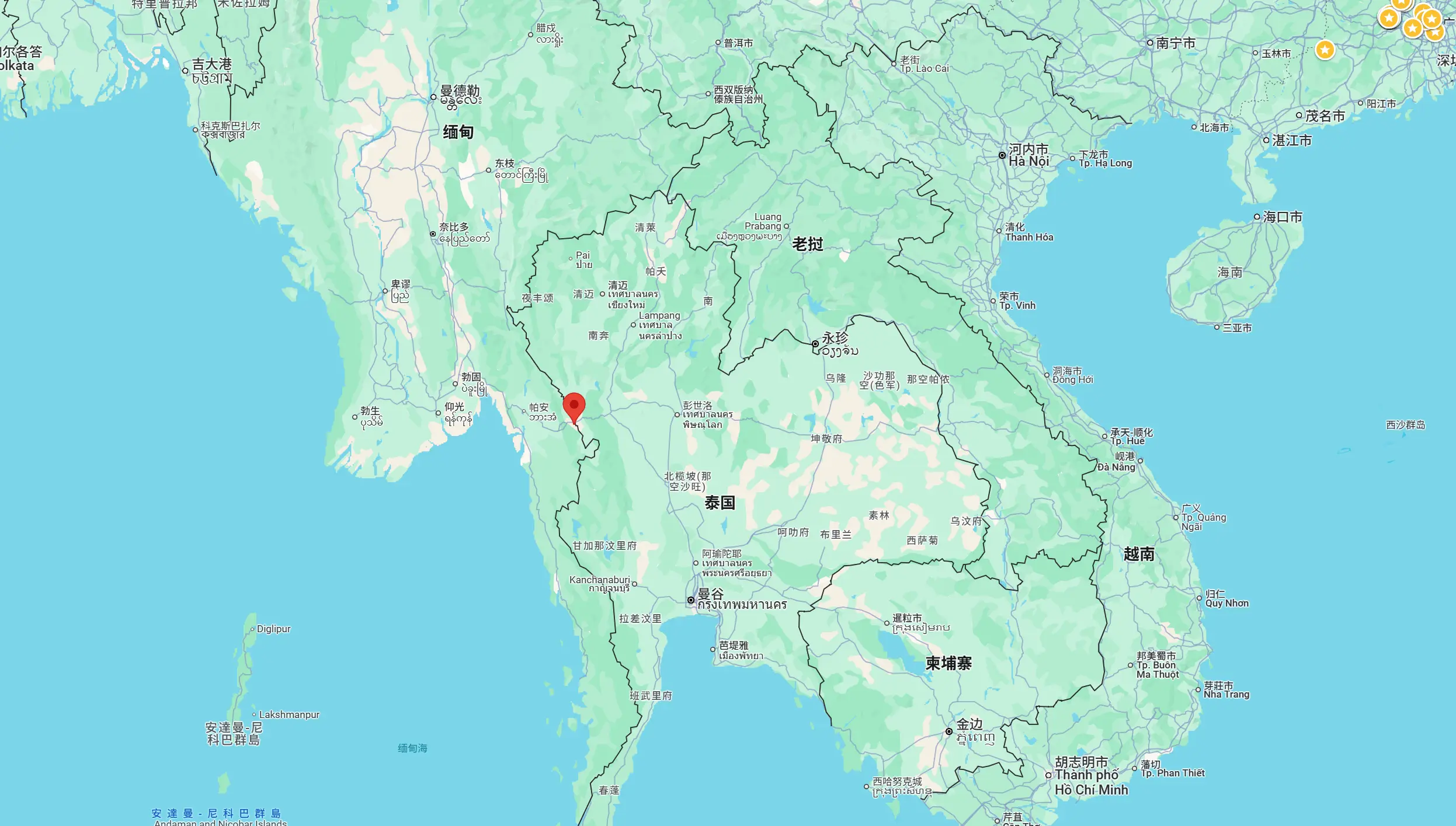 Location of Myawaddy