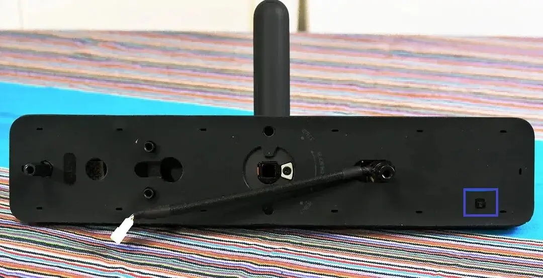 The blue area indicates the micro-switch